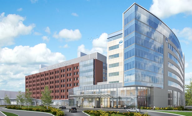 A rendering of the $230-million ambulatory care pavilion to be built at the Westchester Medical Center.
