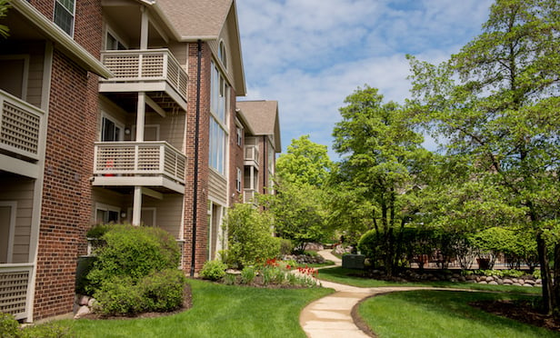 Exterior of apartment building