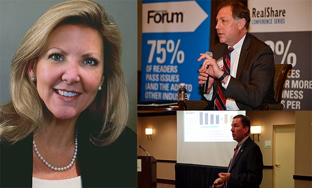 Clockwise from left: Sherry Cushman, executive managing director, Cushman & Wakefield's Legal Services Advisory Group; Paul Garvey, senior director, Cushman & Wakefield, Philadelphia; and Tim Quinn, branch solution sales specialist, NCR Corporation.