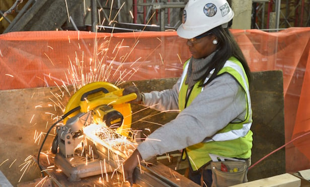 Black female construction worker