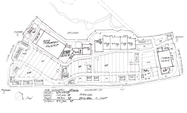Shopping center development plans.