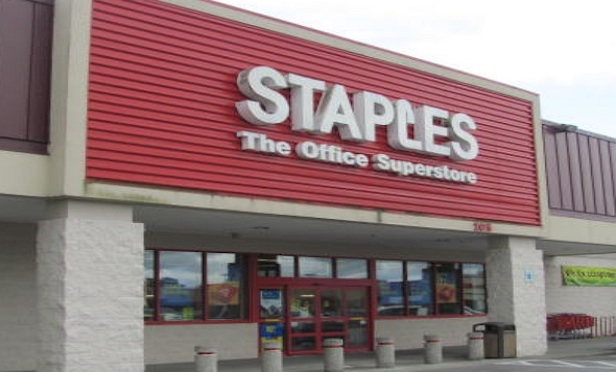 A Staples storefront