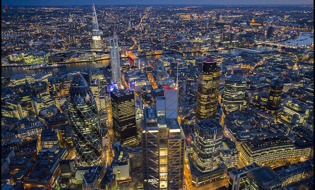 Aerial view of the City of London