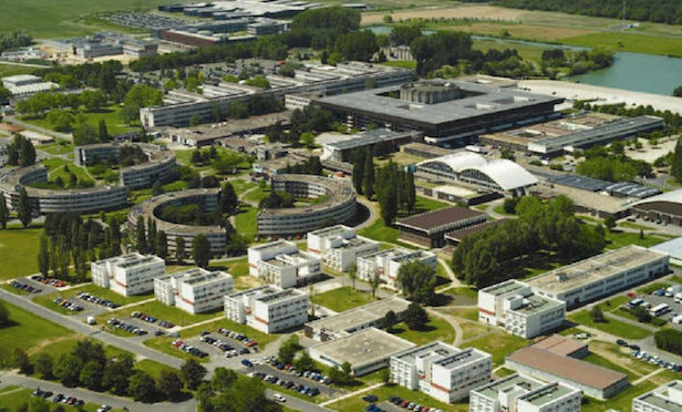 Aerial view of university campus