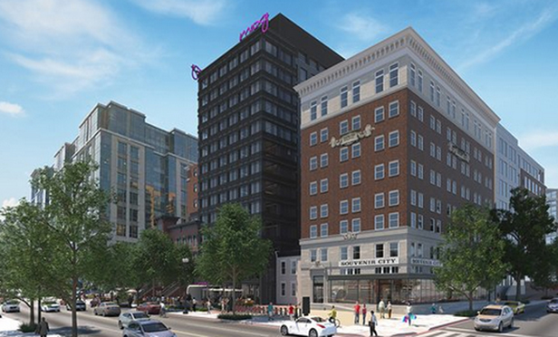 Douglas Development's proposed 13-story hotel at 1011 K St., NW is moving forward.