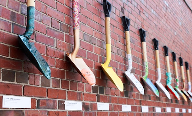 Ceremonial shovels from the groundbreaking. Photo by A Creative DC. 
