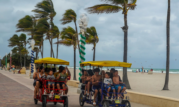 Hollywood,Beach,,Florida,-,December,30,,2020:,Locals,And,Tourists