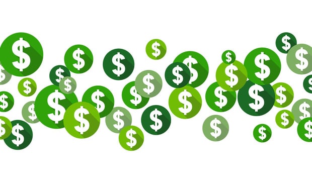 Dollar symbols, flat design style circles
