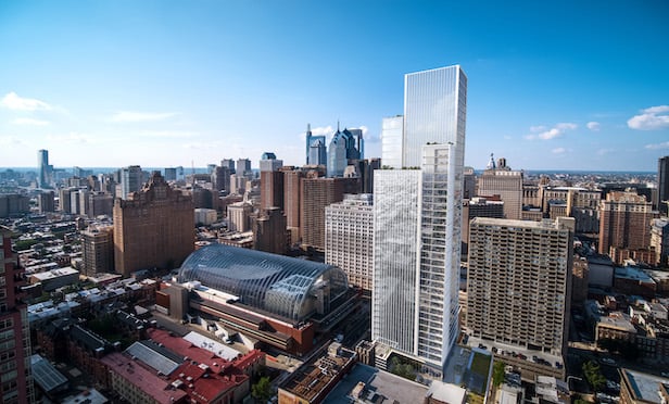 A rendering of the Arthaus condo tower located on Philadelphia’s Avenue of the Arts.