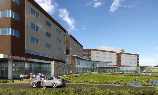 Rendering of the new Inspira Health Network Medical Center that Skansa USA will build in Mullica Hill, NJ