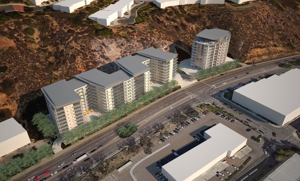 Friars Rd. mixed-use project rendering