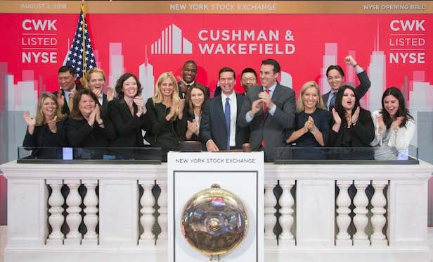 Cushman & Wakefield on NYSE bell podium