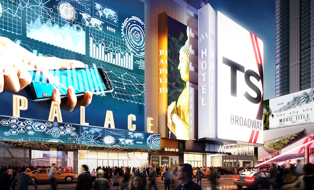 TSX Broadway, wrap around signange