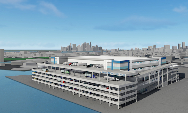 Architectural rendering of planned distribution center at 50 W. 21st. St., in Brooklyn